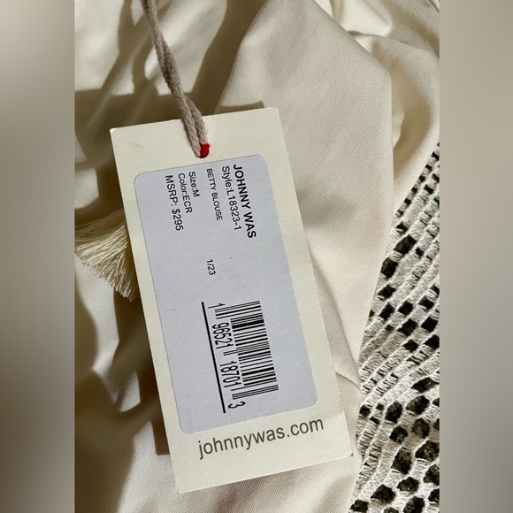 JOHNNY WAS The Classic Betty Blouse Floral Pattern Lace w Cami Cream New W Tags - Picture 8 of 14